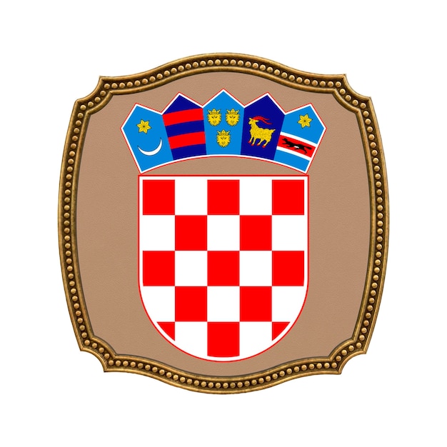 Achtergrond voor redacteuren en ontwerpers Nationale feestdag 3D illustratie Pictogram wapen van Kroatië