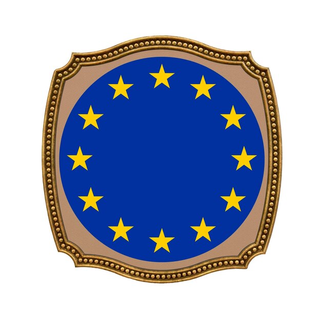 Achtergrond voor redacteuren en ontwerpers Nationale feestdag 3D illustratie Pictogram wapenschild van de Europese Unie