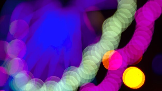 Foto achtergrond wazig abstractie van gekleurde lantaarns en decoraties bokeh textuur van straat gekleurde lichten