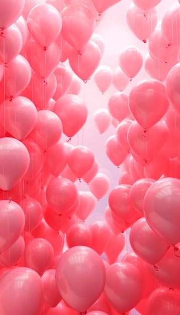 achtergrondafbeelding met roze ballen en ballonnen