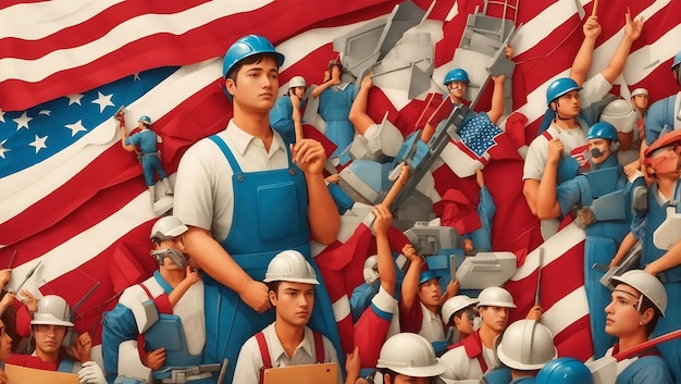 Achtergrondafbeelding van de internationale dag van de arbeid