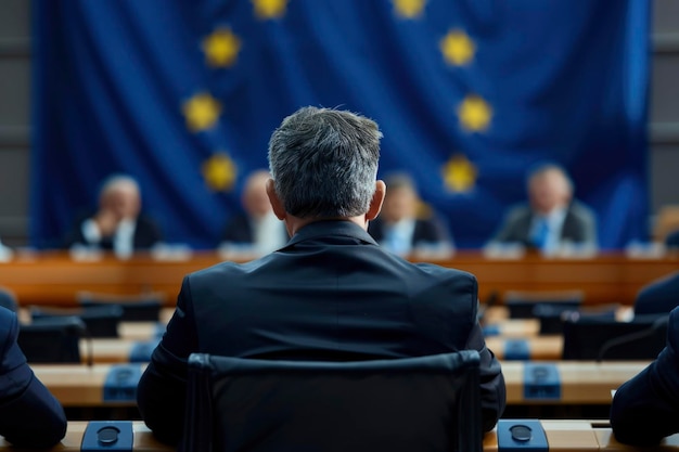 Achtergrondbeeld van de zitting van het Europees Parlement