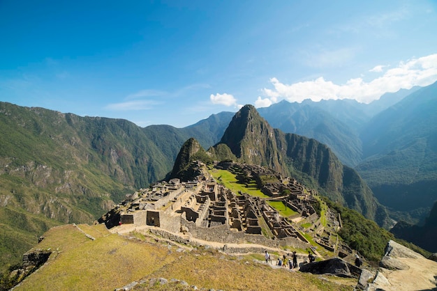 Achtergrondfotografie van de citadel van Machupicchu in de stad Cusco