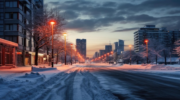 achtergrondillustraties van de winternacht van de stad