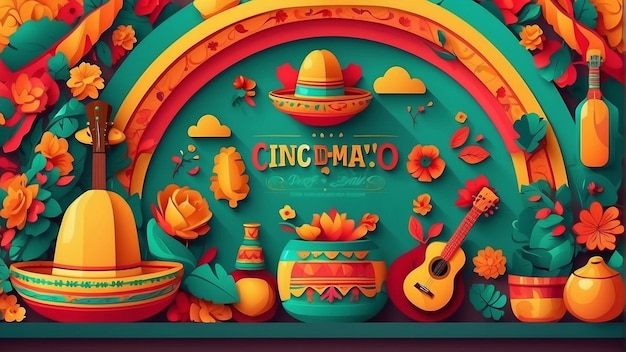 Achtergrondontwerp van cinco de mayo, het Mexicaanse festival