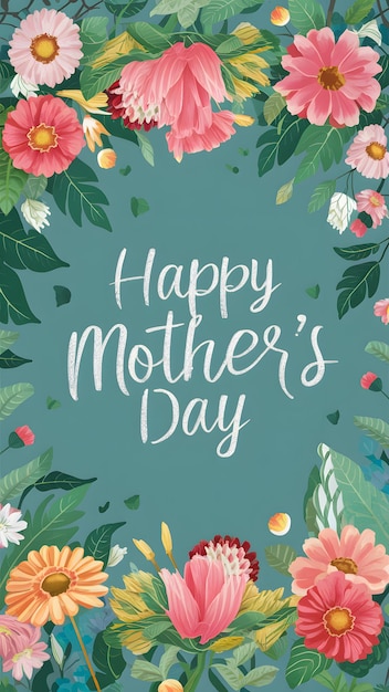 Foto achtergrondontwerp voor happy mothers day viering groet vertical mobile wallpaper