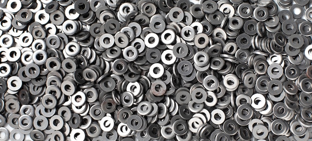 achtergrondstructuur van metalen moer wasmachine. moer wasmachine gemaakt door staal.