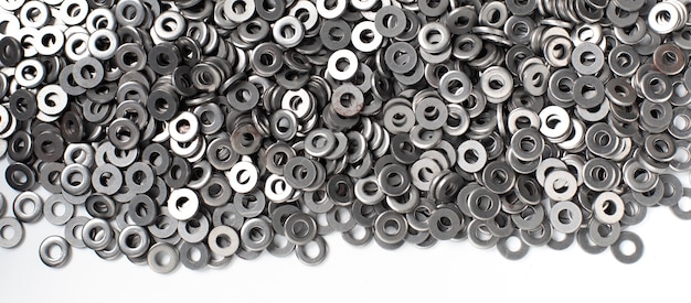 achtergrondstructuur van metalen moer wasmachine. moer wasmachine gemaakt door staal.
