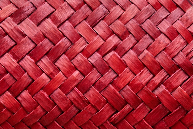 Achtergrondtextuur van rood wevend close-up.