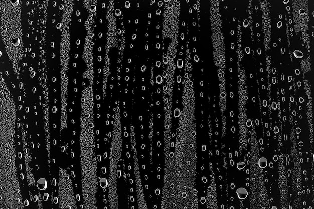 achtergrondwaterdruppels op zwart glas, volledige fotogrootte, overlay-laagontwerp