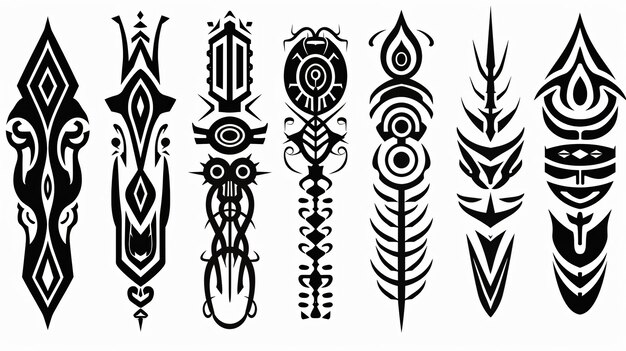 Acid neo tribal shapes element vector black