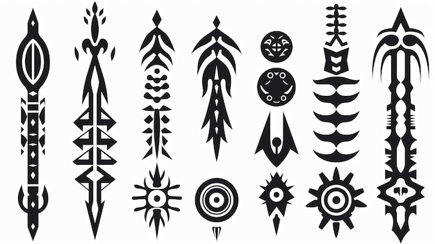 Acid neo tribal shapes element vector black