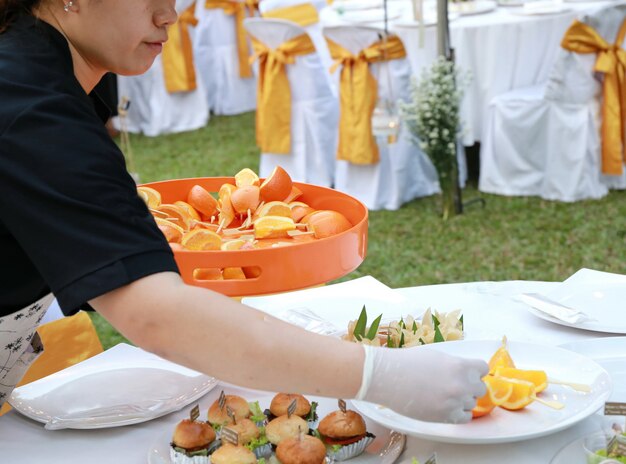 wedding reception catering with live counters