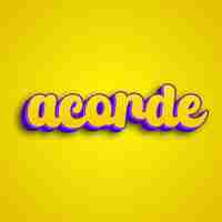 Photo acorde typography 3d design yellow pink white background photo jpg