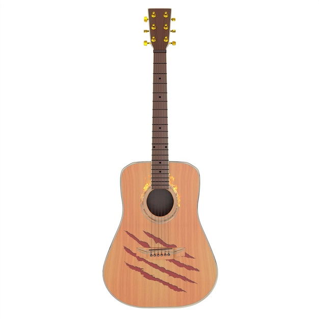 Acoustic guitar 3d modelling