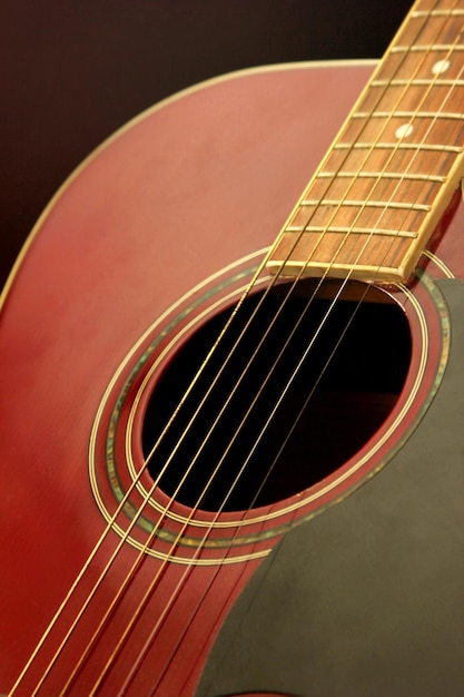 Acoustic guitar close up