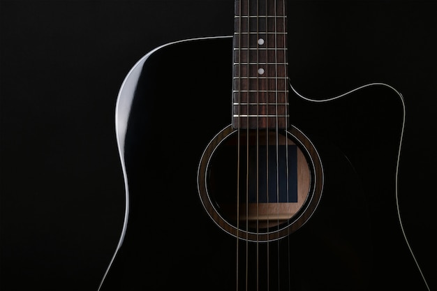 Acoustic guitar favorite music instrument for hobby.