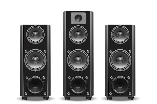 Acoustic sound system with speakers on white background