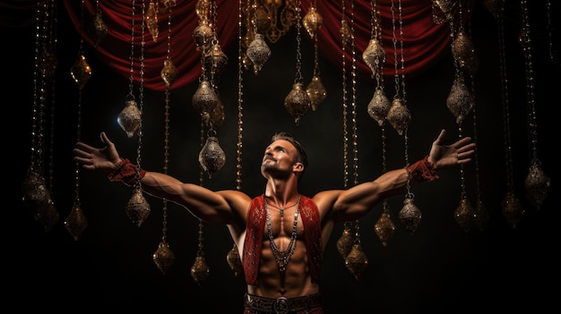 Acrobat in a fascinating circus show