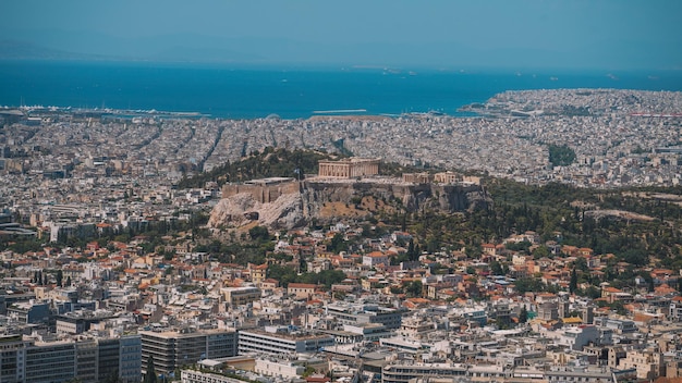 Acropolis aerial view in Athens