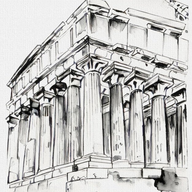 アテネのアクロポリス 無料の写真絵画