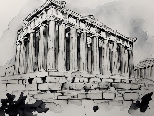 Acropolis of Athens Free Photo Painting