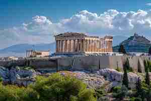 Photo the acropolis and greek architecture