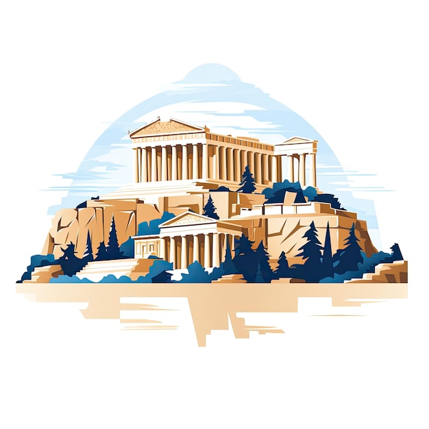 The Acropolis icon vector illustration on a white background