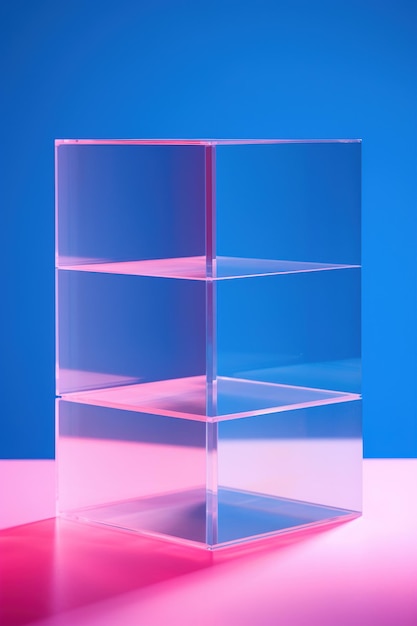 Акриловые блоки розового и синего цветов, генеративный искусственный интеллект