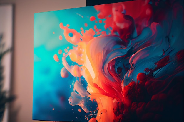 Acrylic colors mixing in water colorful acrylic paint mixing in watergenerative ai