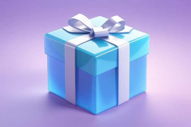 An acrylic gift box on a gradient background