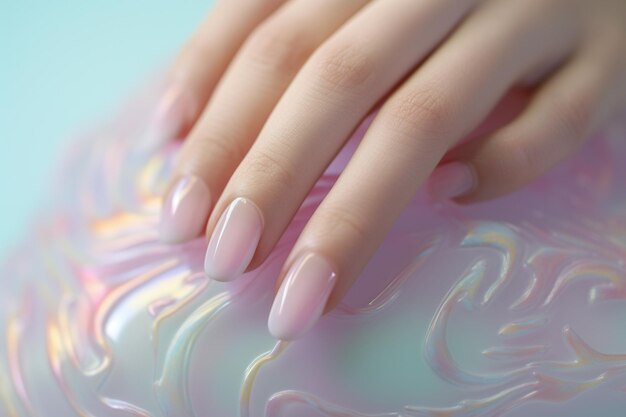 Acrylic nails in pastel tones