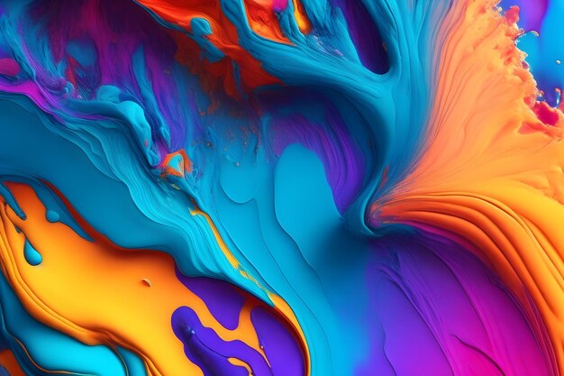 Acrylic paint background abstract acrylic paint background abstract colorful ink paint 3d effect background ai generative