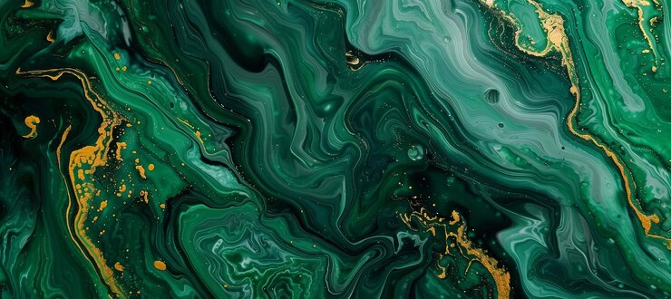 Photo acrylic paint modern green and gold abstract painting
