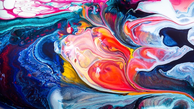 写真 アクリル絵の具の色液体大理石の抽象的な表面のデザイン
