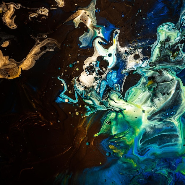 アクリル絵の具の色液体大理石の抽象的な表面のデザイン