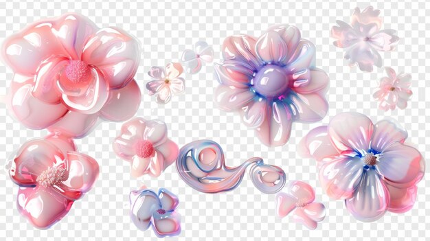 Photo the acrylic pouring flower accessory blossom is a png format
