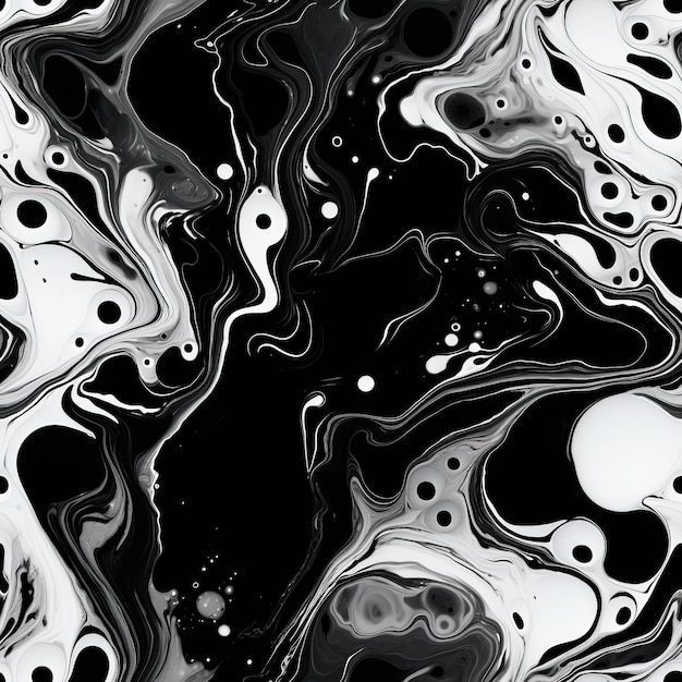 Photo acrylic pouring pattern black and white colors