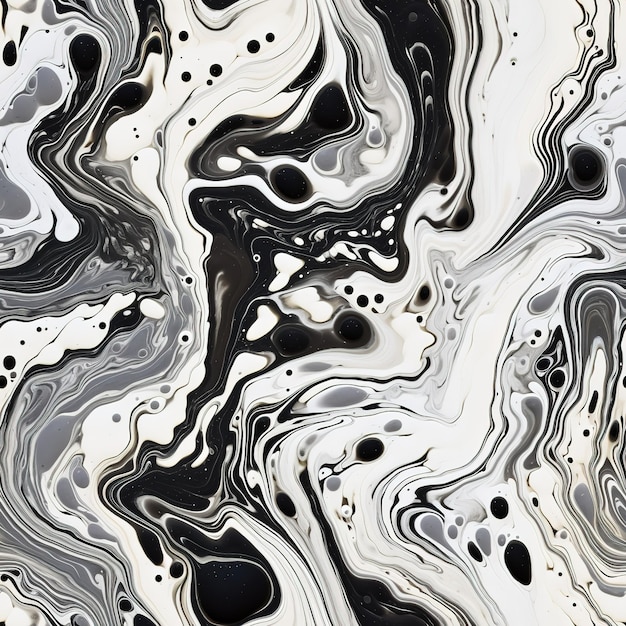 acrylic pouring pattern black and white colors