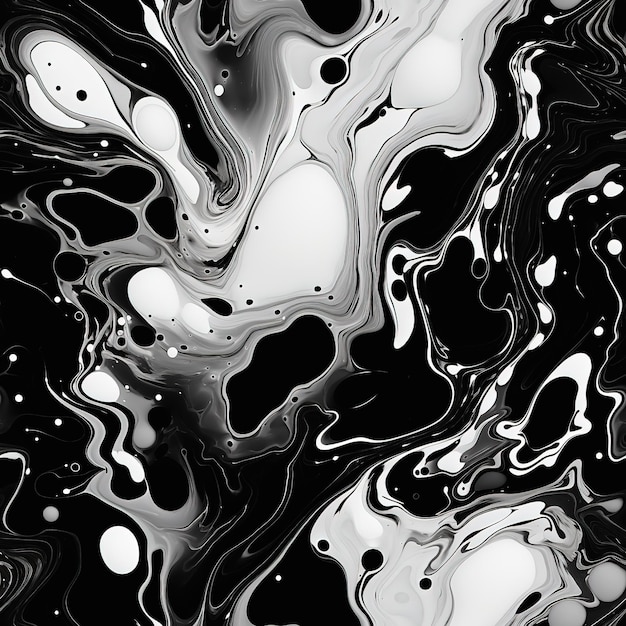 acrylic pouring pattern black and white colors