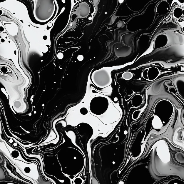 acrylic pouring pattern black and white colors