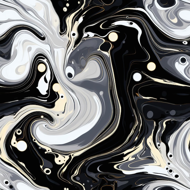 acrylic pouring pattern black and white colors