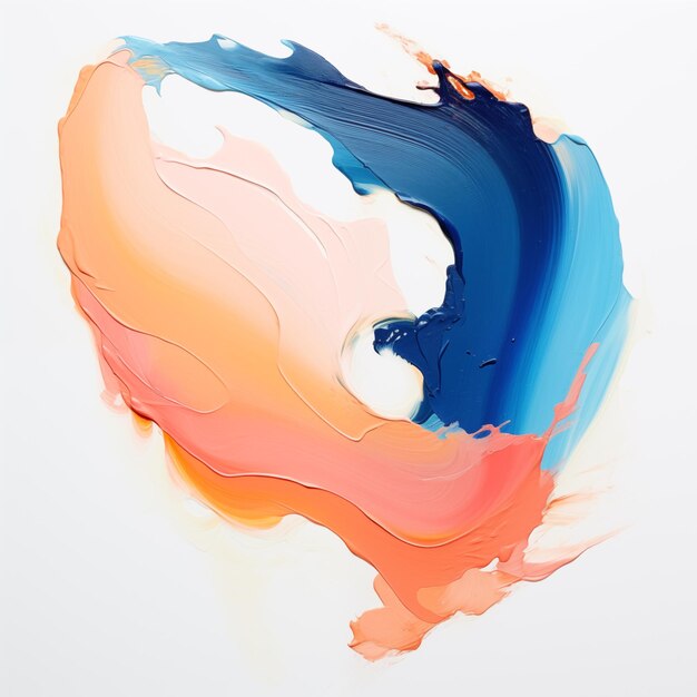 Photo acrylic smears on a white background generative ai