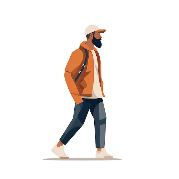 Foto actieve man in sportkleding vectorillustratie in cartoon stijl