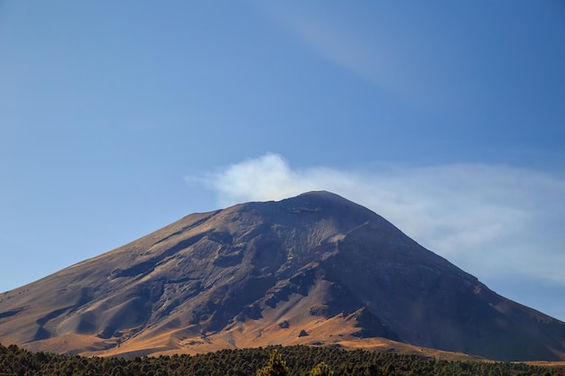 Actieve vulkaan Popocatepetl in Mexico