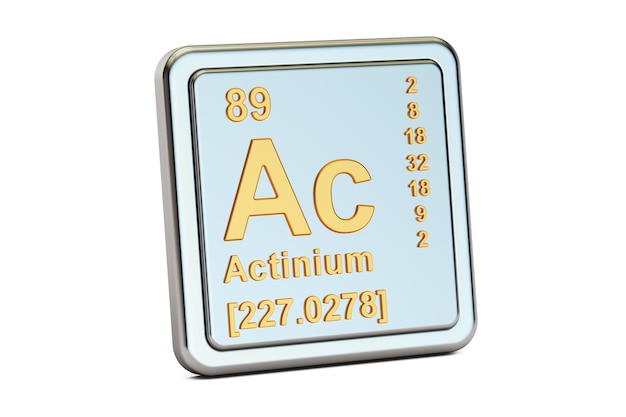 Foto actinium ac chemische element teken 3d rendering