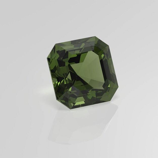 Foto actinolite gemstone asscher rendering 3d