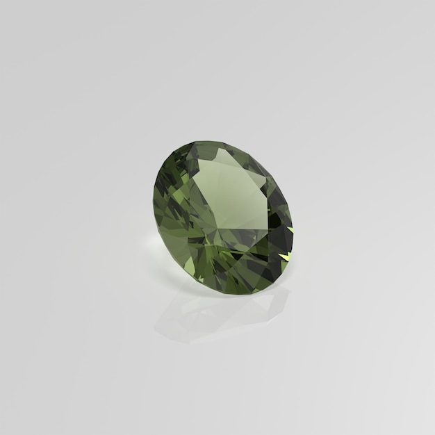 Actinolite gemstone oval 3D render