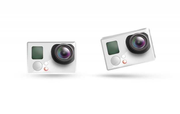 Action camera icon mockup, isolated. 