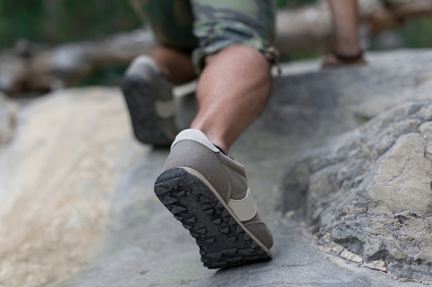 Action hiking shot